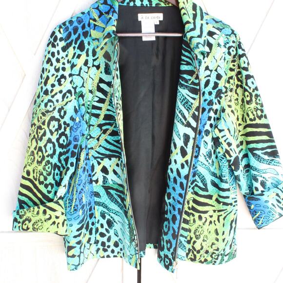 A La Carte Womens Colorful  Full Zip Jacket L - Picture 5 of 12